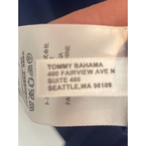 Tommy Bahama Long Sleeve V Neck Twist Front Modal Blend Maxi Dress Navy Blue S/P - Picture 6 of 7